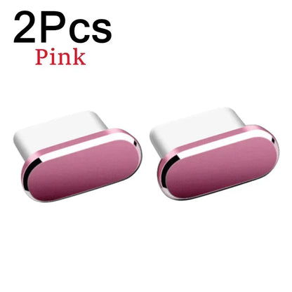 Metal Type-C Charging Port Dust Plugs - 2Pcs iPhone Accessories, Dust & Liquid Protection