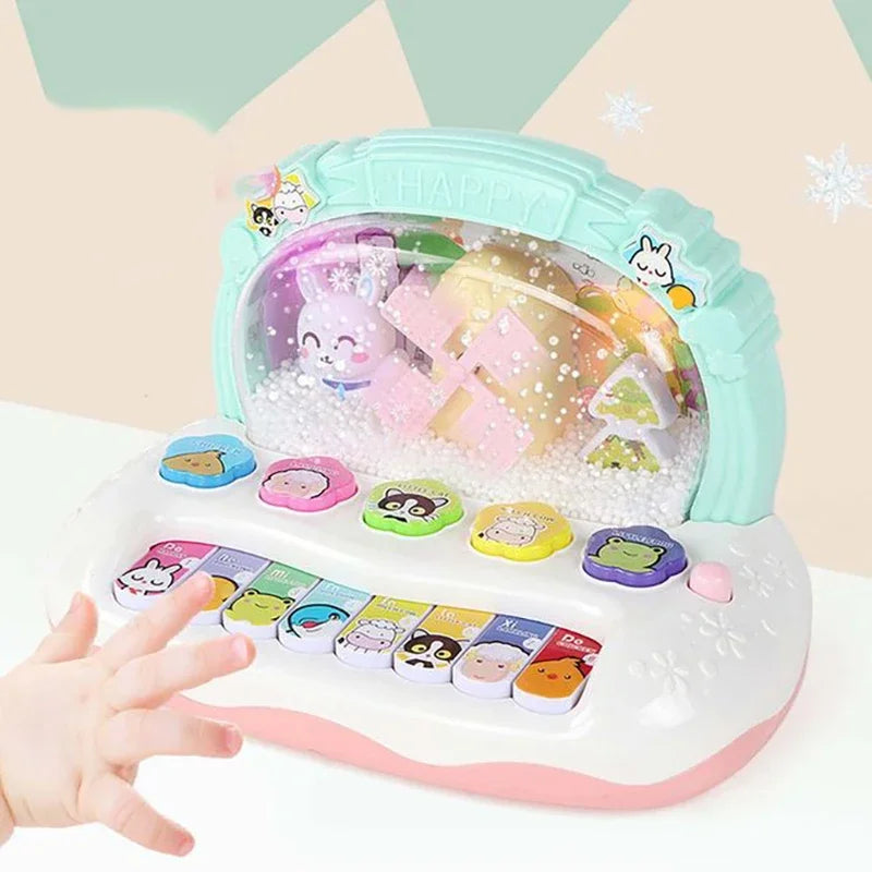 Kids Cartoon Electronic Piano with Animal Sounds and Lights - Educational Musical Instrument Toy for Ages 3+, Perfect Birthday Gift