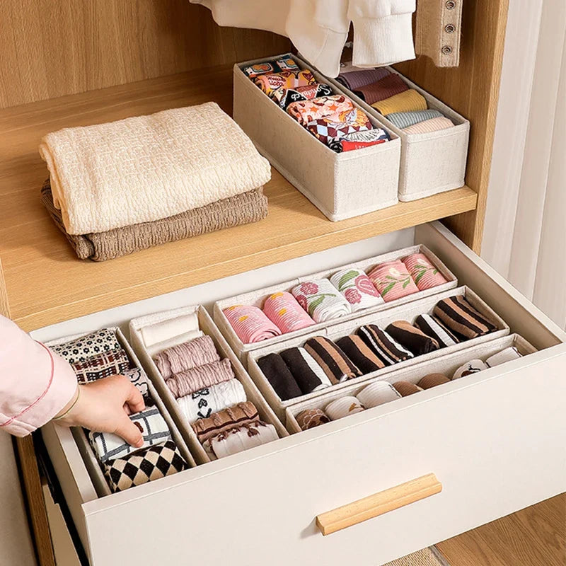 Clothes Storage Box with Home Organizers for T-Shirts, Jeans & Underwear - Drawer Cabinet Organizer