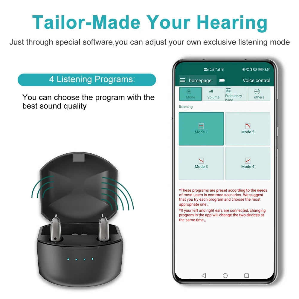Hearing Aid Rechargeable Digital BTE With Adjustable Volume Portable Senior Sound Amplifier