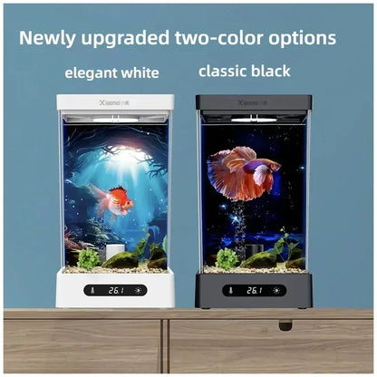 Betta Tank 2L Smart Self Circulating Desktop Aquarium Mini With Heater And LED Fall 2025 Desk Decor Low Maintenance