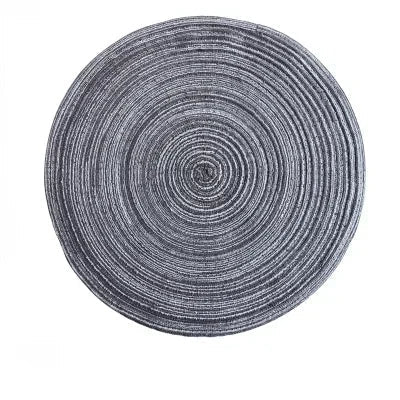 6pcs Round Woven Ramie Placemats - Non-Slip Table Mats for Dining, Kitchen & Cafe Use