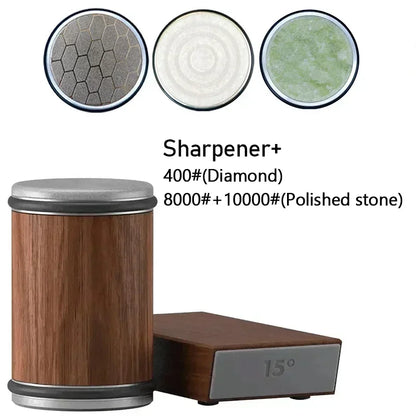 Rolling Diamond Knife Sharpener Kit with Magnetic Holder – 15° & 20° Angle Roller Kitchen Tool 2026