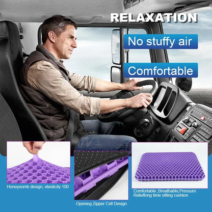 Gel Seat Cushion Breathable Honeycomb Design for Office Chair Car Seat Summer 2026 Back Tailbone Pain Relief