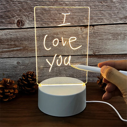 Creative LED Message Board Night Light - USB Doodle Lamp for Kids, A Fun Valentine's Day Gift