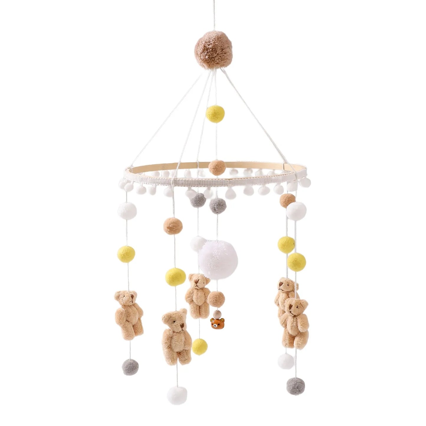 Baby Mobile Wooden Crib Hanging Toy Newborn Nursery Fall 2025 Soothing Music Developmental Gift