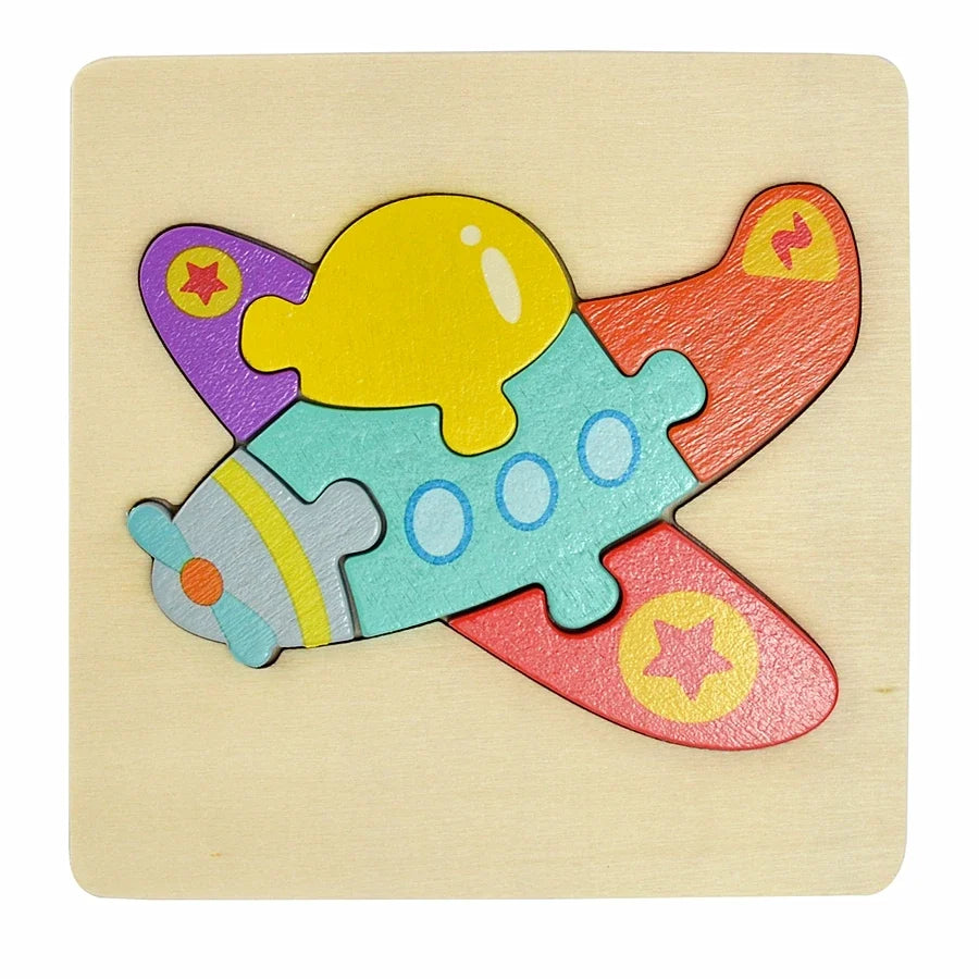 Variant image for 3D Wooden Animal and Vehicle Puzzle for Kids, Educational Montessori Toy for Cognitive Development and Fine Motor Skills-3