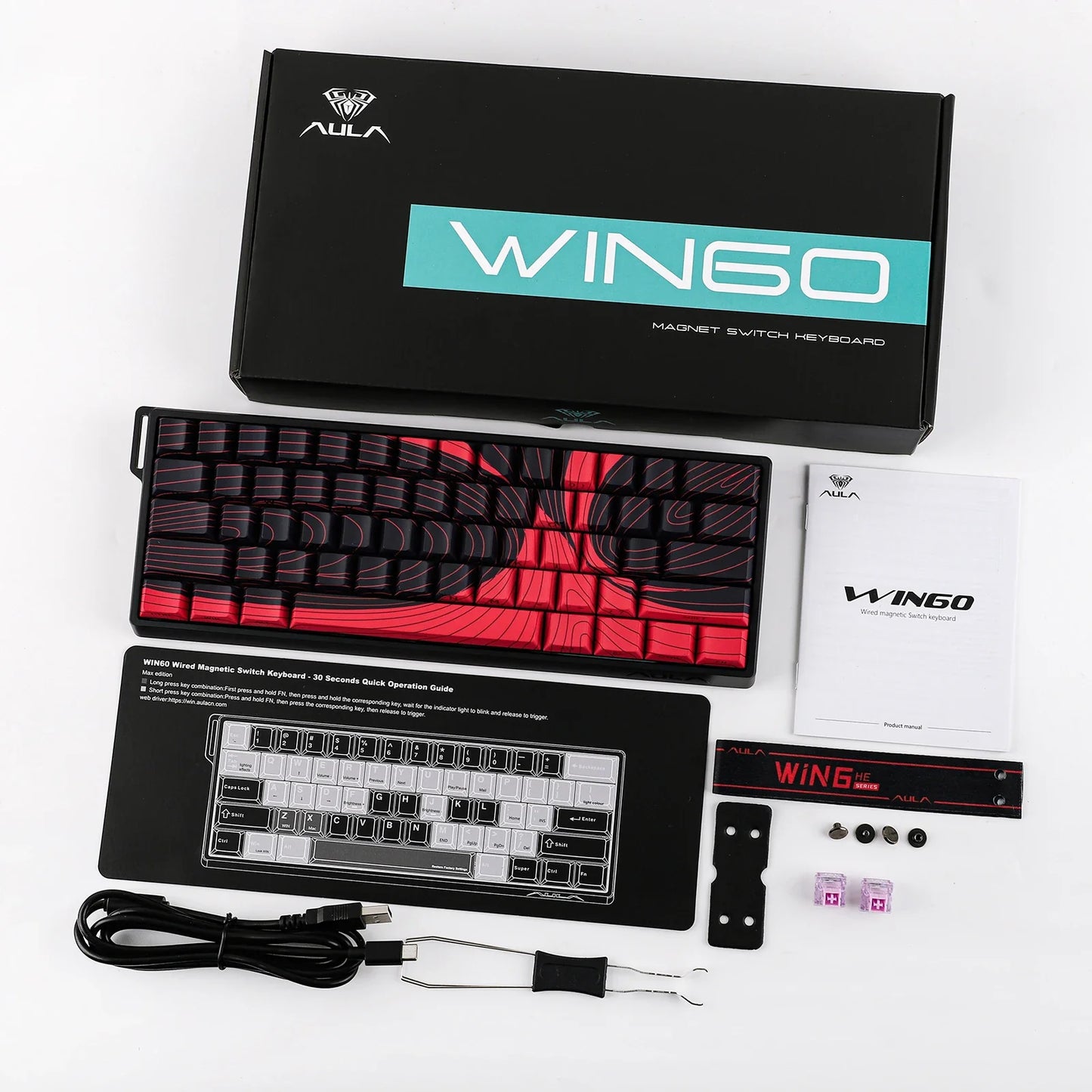 Mechanical 60 Percent Hot Swap Keyboard Aluminum RGB Hall