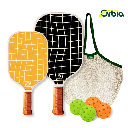 Pickleball Paddle Set for Family, Durable Glass Fiber with 13mm PP Core, Lightweight Outdoor Pickleball Equipment