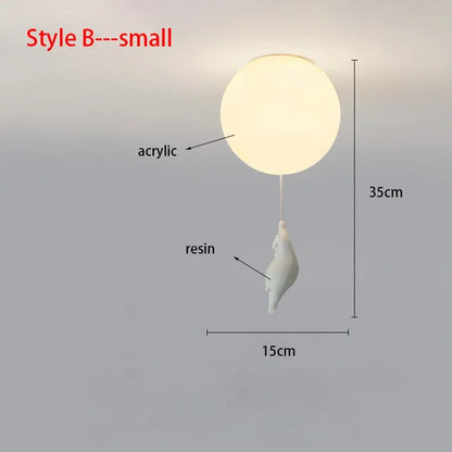 Ceiling Light Bear Cartoon Acrylic Spheres – Kids Room Chandelier, Nursery Decor, TikTok Viral 2026 Gift