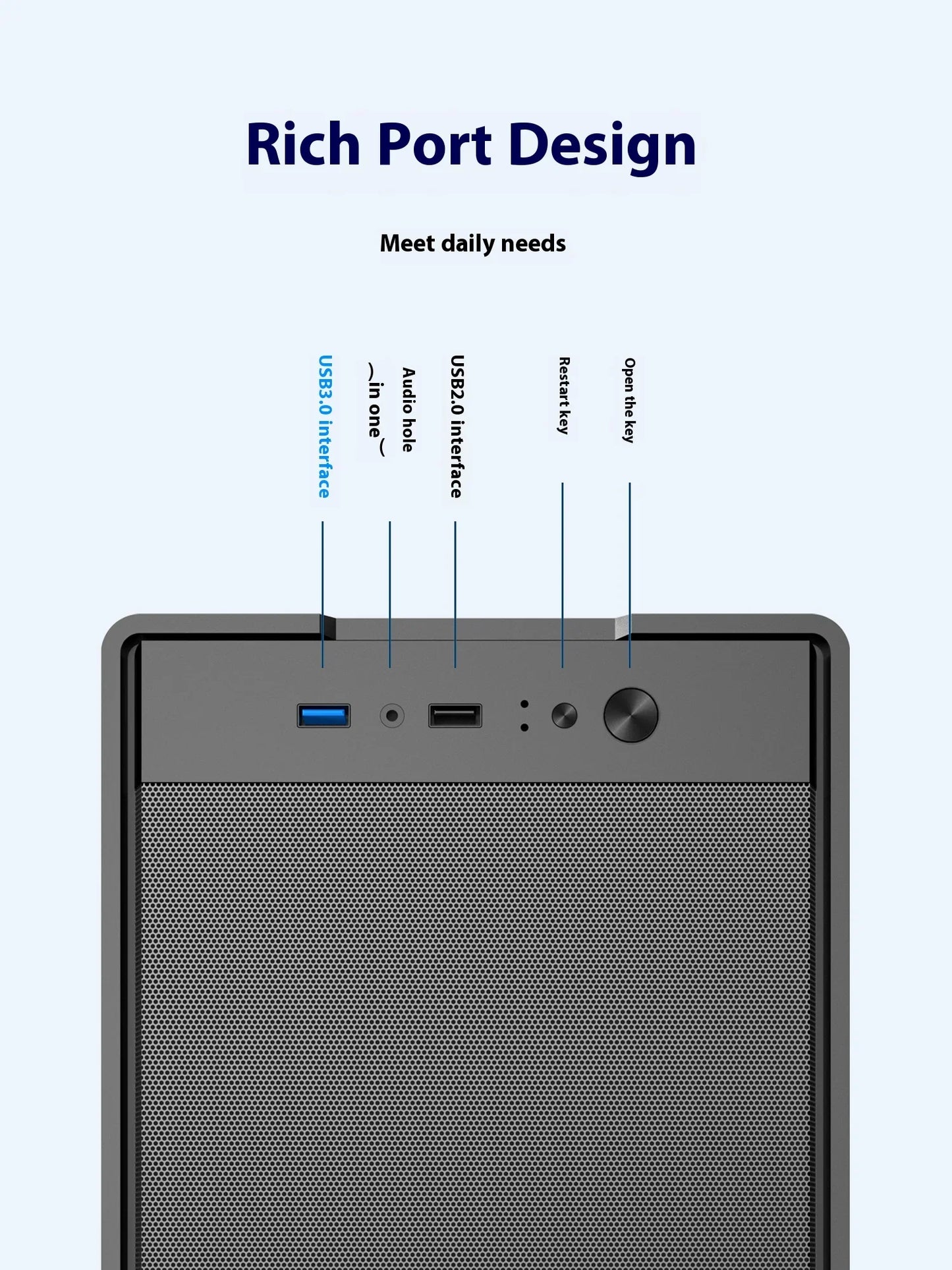 Mini ITX mATX 23L PC Case SFX ATX Support Compact Chassis