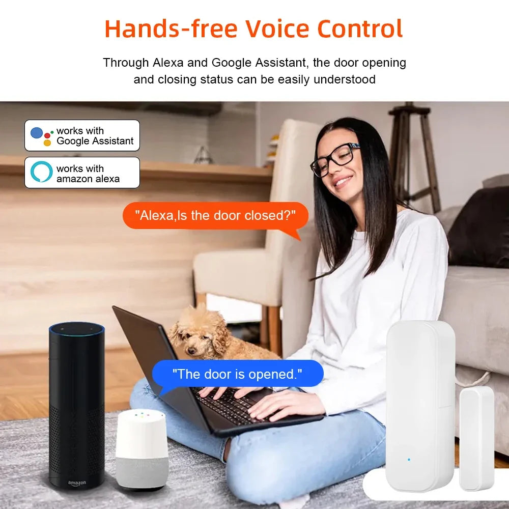 Tuya WiFi Zigbee Window Door Sensor Smart Home Security Alarm