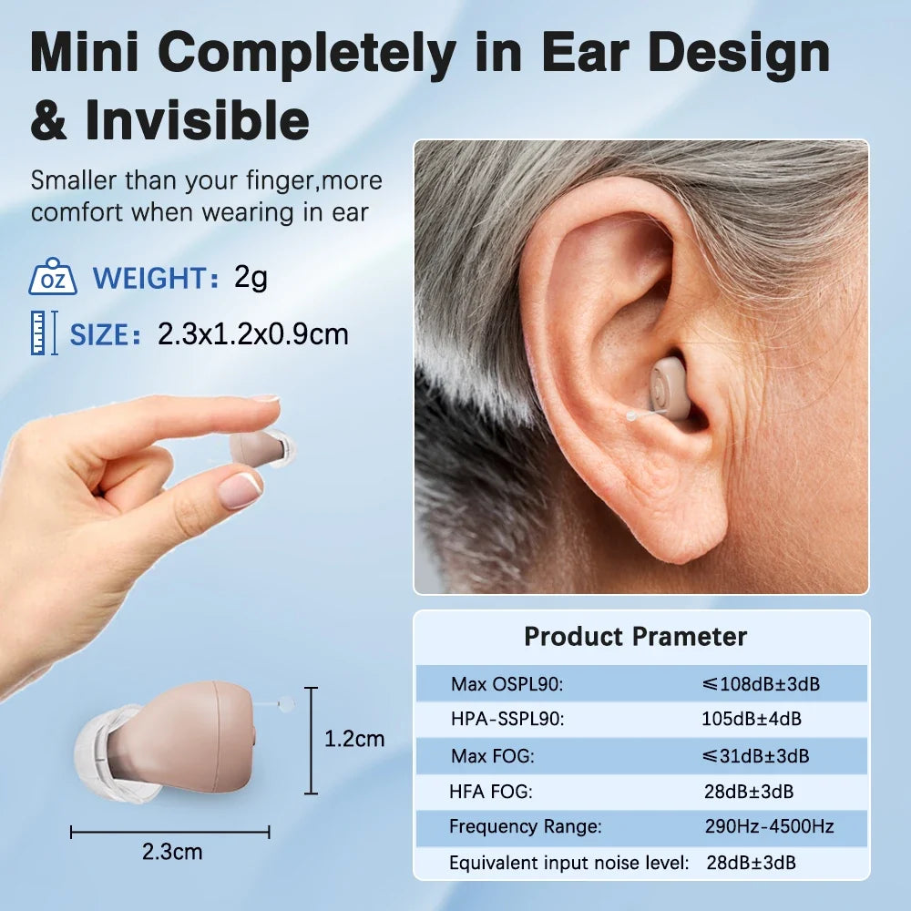 Rechargeable Hearing Amplifier for Adults – All-Day Comfort, Clear Sound, Volume Control
