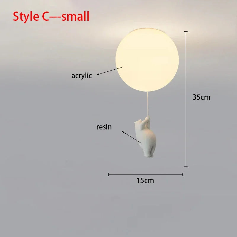 Ceiling Light Bear Cartoon Acrylic Spheres – Kids Room Chandelier, Nursery Decor, TikTok Viral 2026 Gift