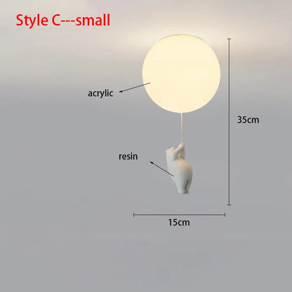 Ceiling Light Bear Cartoon Acrylic Spheres – Kids Room Chandelier, Nursery Decor, TikTok Viral 2026 Gift