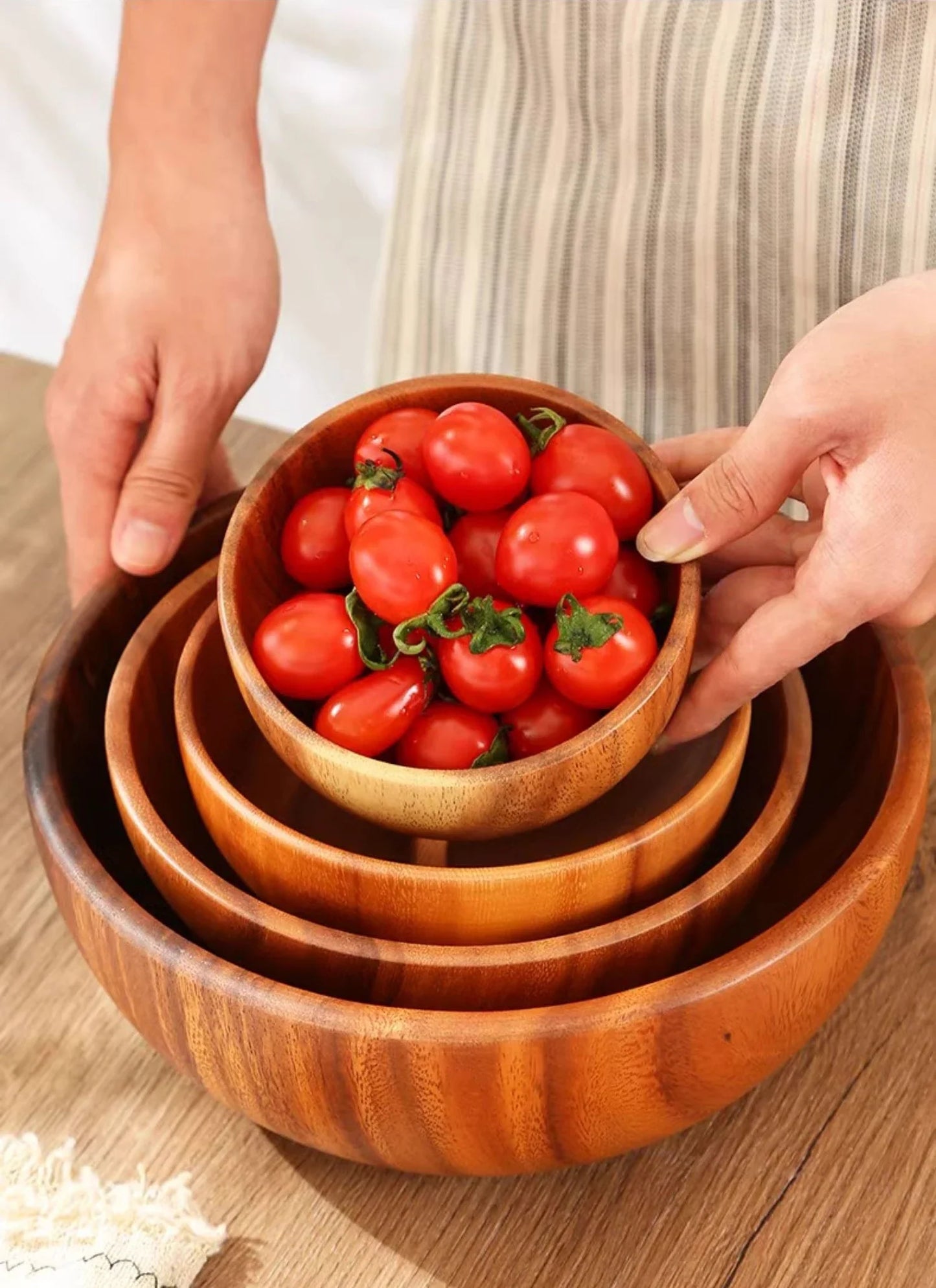 Acacia Wooden Bowl Japanese Style Salad Bowl Ramadan