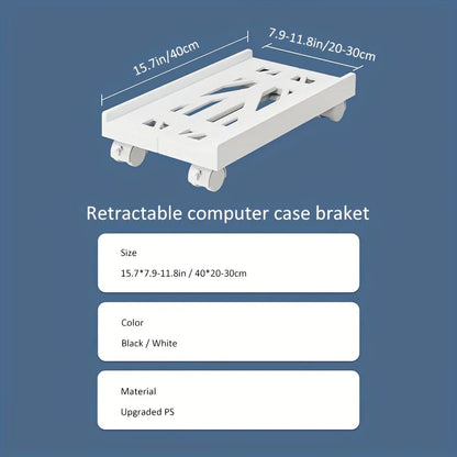 PC Tower Stand Adjustable Ventilated Base With Casters