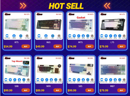 Mechanical Keyboard R75 Gasket 80Key RGB Hot Swap Spanish
