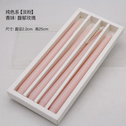 Taper Candles 4 Pack Slender Scented Smokeless Long Branch Wedding Table Decor Fall 2025 DIY Centerpieces