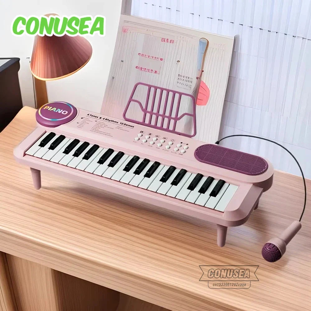 Kids Piano Keyboard Toy With Microphone 37 Keys Educational Musical Toy Back To School 2026 Gift Idea