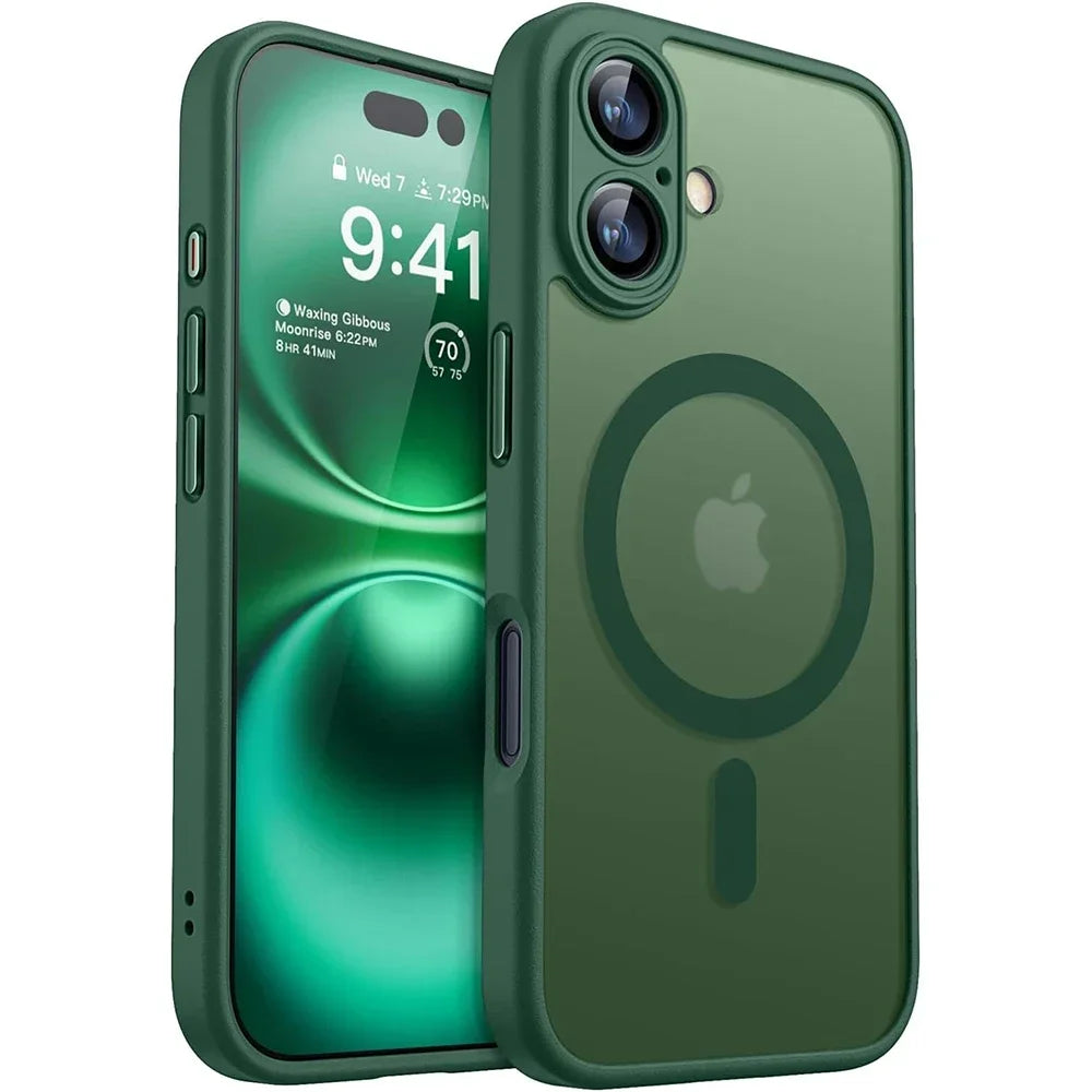 iPhone Case Magnetic Matte Translucent Armor MagSafe Compatible Shockproof Anti-Fingerprint Back To School 2026 Gift