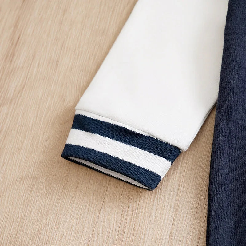 Different colour variation or layout view of the baby boys cotton baseball romper