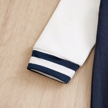 Different colour variation or layout view of the baby boys cotton baseball romper