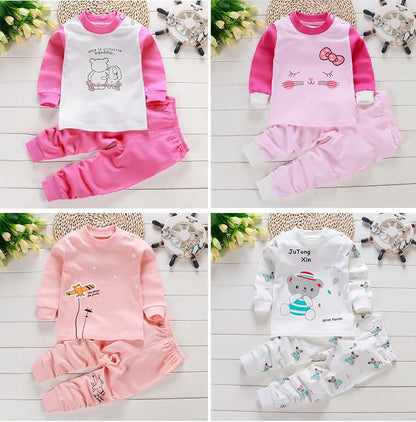 Additional gallery view 8 of kids cotton cartoon long sleeve pyjama set