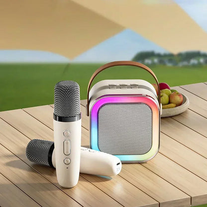 Portable Bluetooth Karaoke Machine with Wireless Microphones - Fun Family Singing Gift