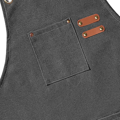 Canvas Apron Adjustable Crossback Work Apron For Kitchen Chef Restaurant Cafe Fall 2025 Durable Pockets
