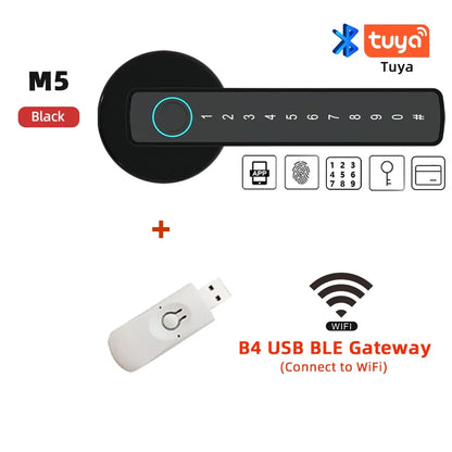 Smart Door Lock Fingerprint Bluetooth Tuya Digital Electronic Lock Smart Home 2025 Keyless Multi Access