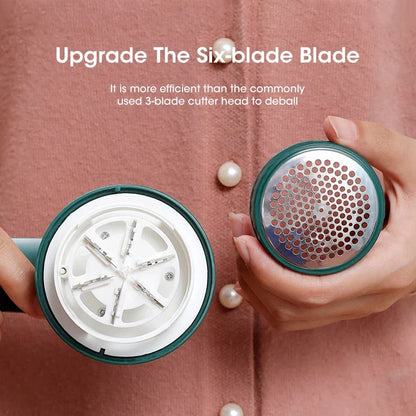 Hair Ball Trimmer USB Charging Fabric Shaver - Fuzz Remover with Six Blade Design for Home and Travel