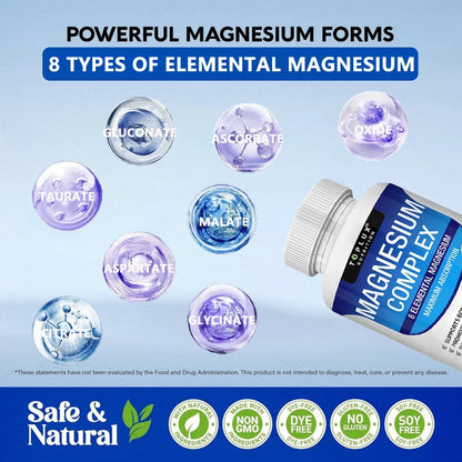 Magnesium Complex 1000mg 8 Elemental Magnesium Dietary Supplement Fall 2026 Wellness High Absorption Sleep Support