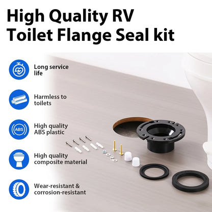 RV Toilet Seal Kit 3-Inch Flange Replacement for 300/310/320 RV Toilets Fall 2026 Easy Install Durable ABS