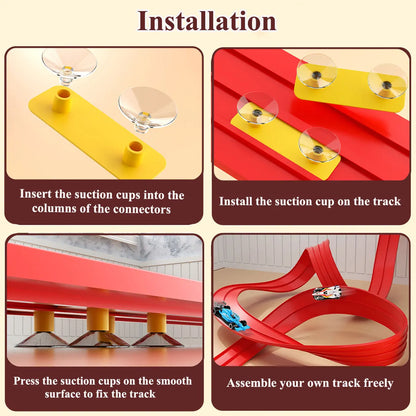 Flexible DIY Double Race Track Set Compatible 1/64 Cars – Kids Ramp Toy Back to School 2026
