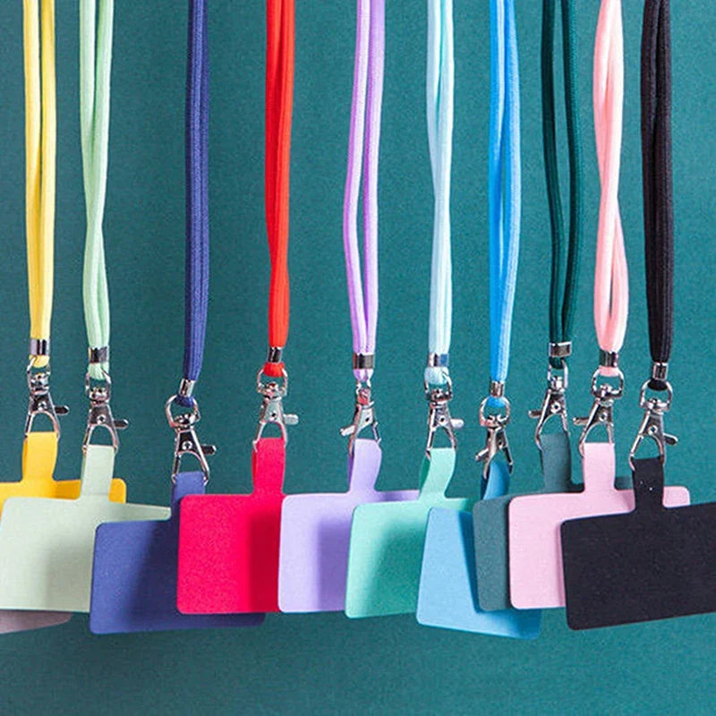 Adjustable Detachable Phone Lanyard with Card Holder & Carabiner - 13 Colors, Nylon Strap Accessory