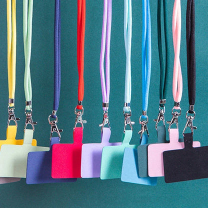 Adjustable Detachable Phone Lanyard with Card Holder & Carabiner - 13 Colors, Nylon Strap Accessory