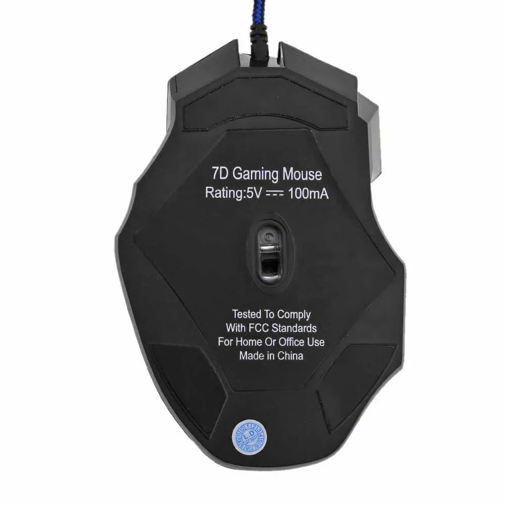 Usb Wired Gaming Mouse 7 Button Backlit Ergonomic Comfort