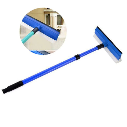 Telescopic Window Glass Cleaner with Long Handle Sponge Brush - Household Cleaning Tool