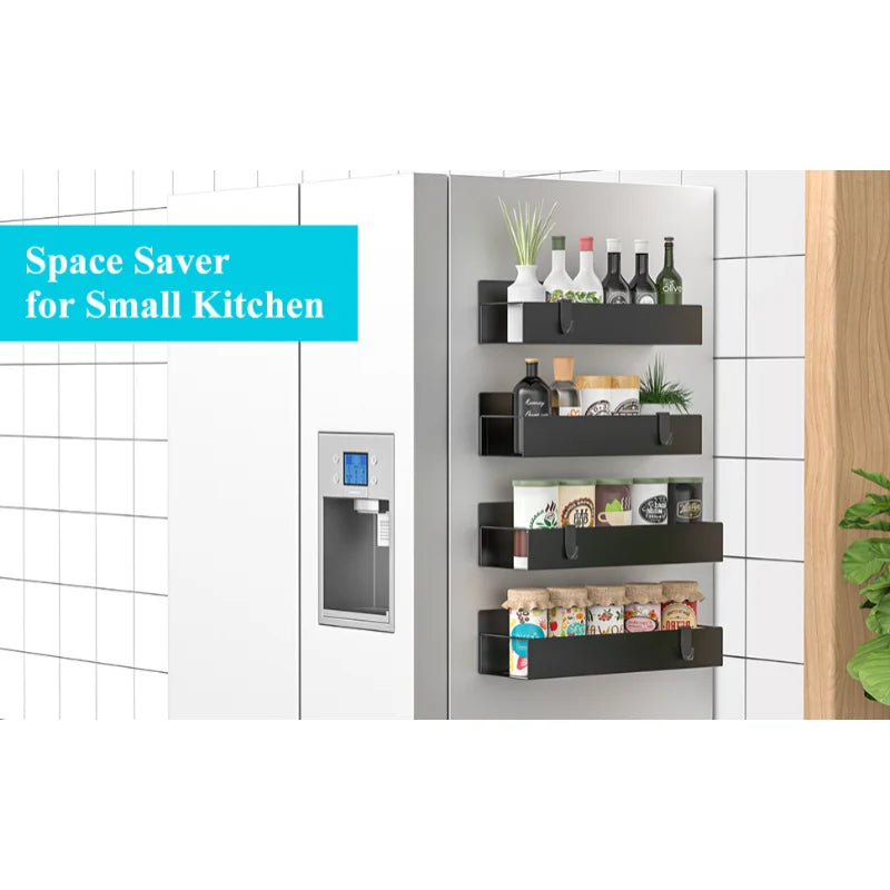 Magnetic Refrigerator Shelf Organizer Rack Space Saving