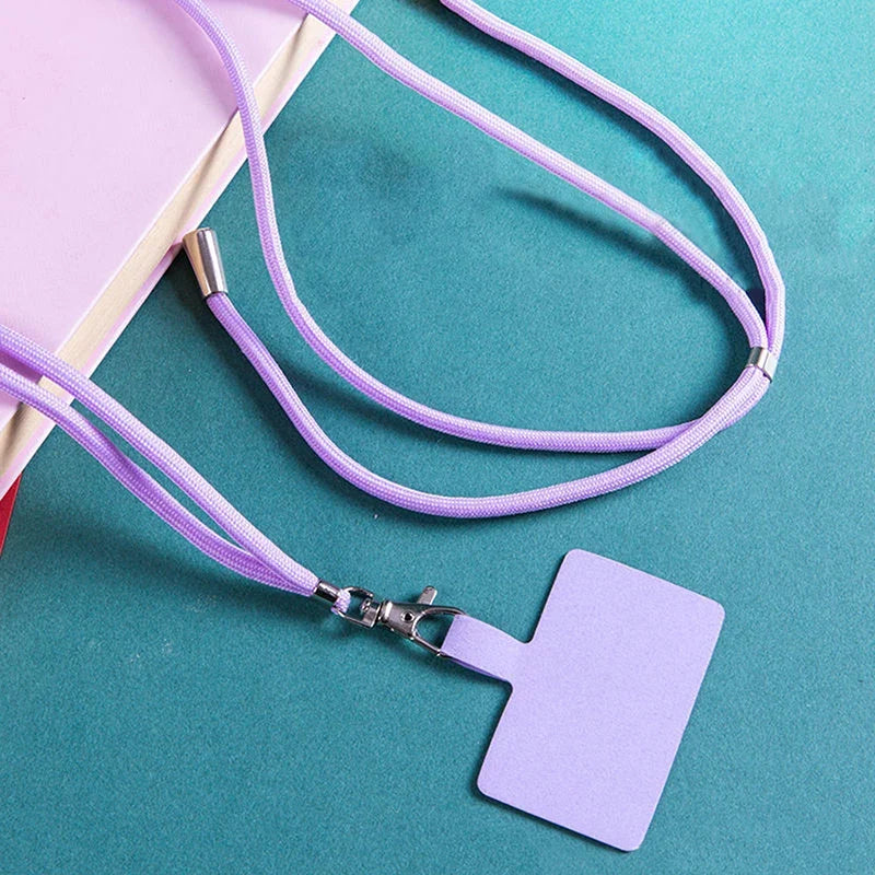 Adjustable Detachable Phone Lanyard with Card Holder & Carabiner - 13 Colors, Nylon Strap Accessory