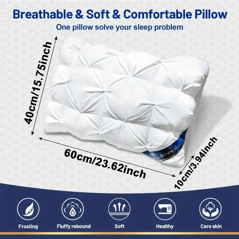 Pillow 60x30cm Cotton Filled Neck Support Hotel Pillow Spring 2026 Home Decor Gift Idea