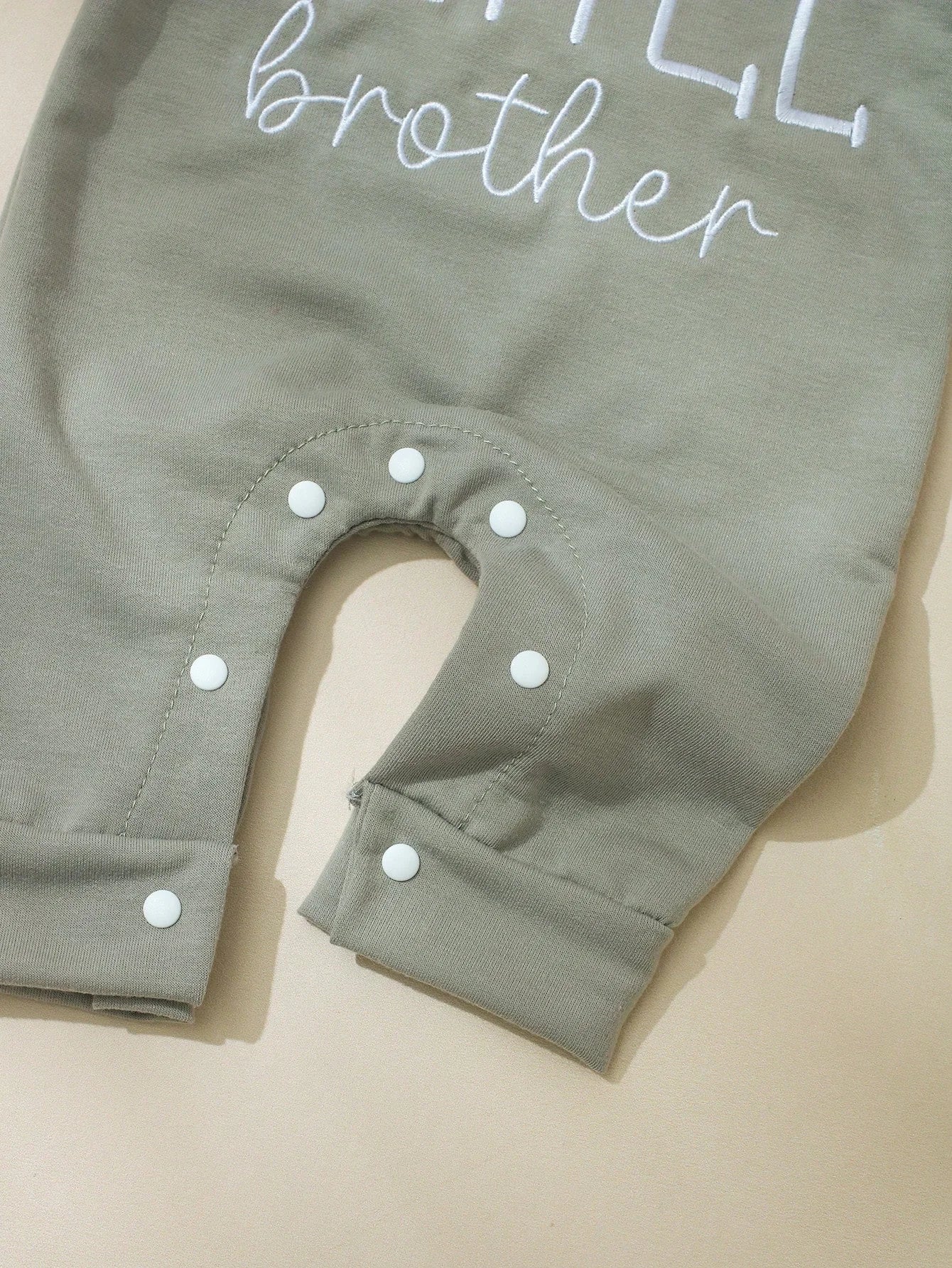 Additional gallery view 8 of newborn boys letter print button bodysuit and hat