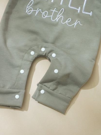 Additional gallery view 8 of newborn boys letter print button bodysuit and hat