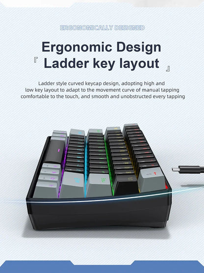 60 Percent Mechanical Mini Keyboard Wired RGB Portable