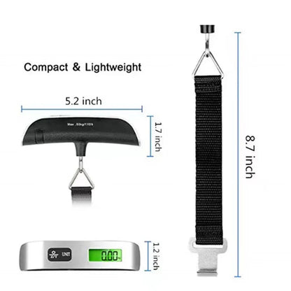 Luggage Scale Size S Digital LCD 50kg 110lb Hanging Travel Weighing Scale Compact Travel Essential 2026