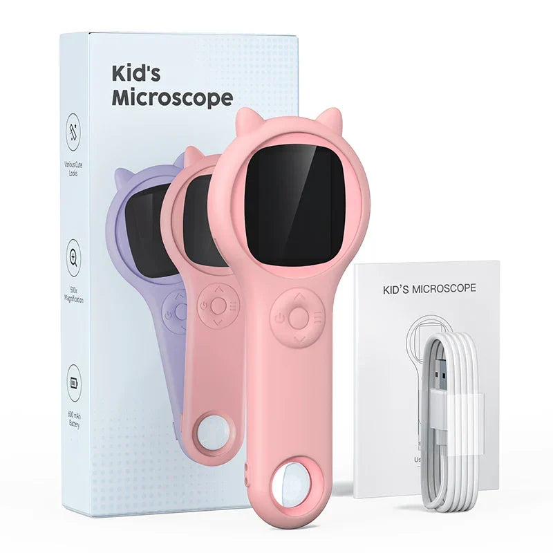 Kids Microscope 500X With Photo Video Capture Handheld STEM Educational Toy Fall 2025 Gift
