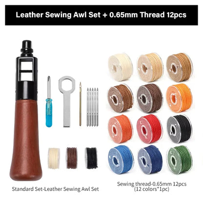 Leather Sewing Kit – Premium Hand Stitching Awl Tools Set for DIY Leather Craft and Canvas Repair, Fall 2026 Gift