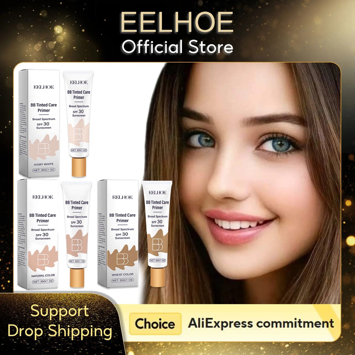 BB Cream Makeup Foundation Primer Waterproof SPF 30 Sunscreen Full Coverage Concealer Glow Brightening TikTok Viral