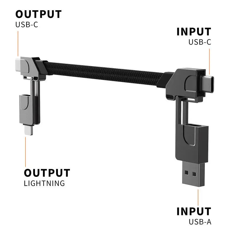 Magnetic Charging Cable Keychain – 60W USB-C PD & 18W QC Fast Charge, Multi-Connector, Spring 2026 Back to School